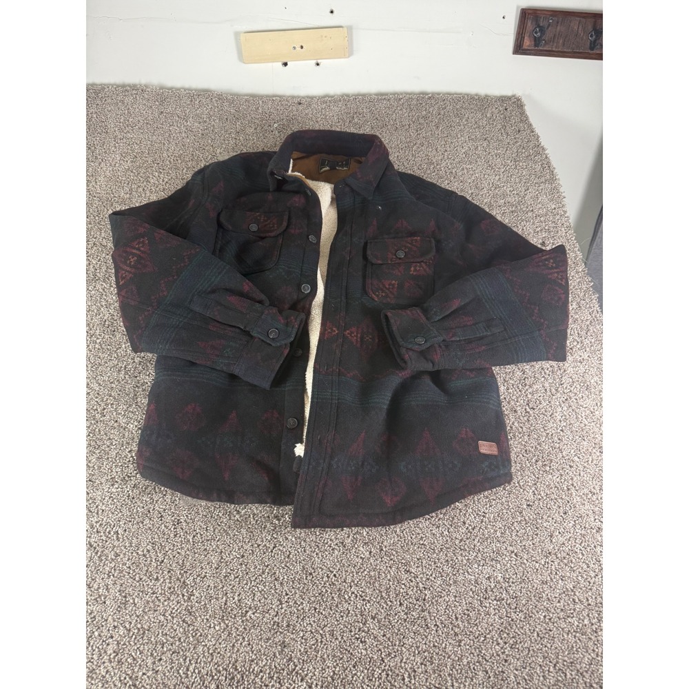 Jachs New York Mens XXL Sherpa Lined Fleece Shirt Jacket Southwestern Aztec